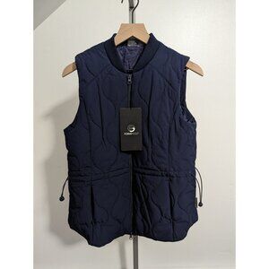 WOMENS FORAY GOLF LONGLINE QUILTED VEST SIZE MEDIUM NAVY LIGHTWEIGHT WATER REPEL